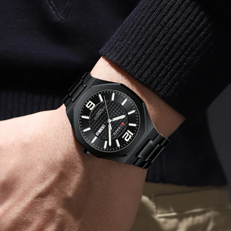 CURREN 8476 موضة ساعة كوارتز رجالية بسيطة كلاسيكية التقويم مقاوم للماء مضيئة الأعمال ساعات عادية للرجل reloj hombre