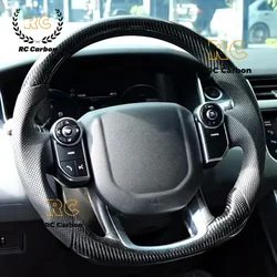 Real Carbon Fiber Steering Wheel Perforated Leather For Land Rover Range Rover Sport L494 2014‑2022 Racing Sport Steering Wheel