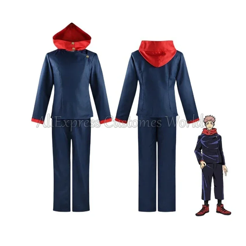 Anime Jujutsu Kaisen Itadori Yuji Cosplay Kostüm für Männer Itadori Yuji Hemd Uniform Anzug Halloween Karneval Party Outfit