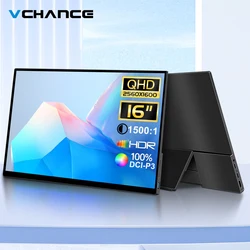 VCHANCE-Monitor portátil de 16 pulgadas, 2,5 K, 16:10, 2560x1600p, 100% DCI-P3, 500Nit, segunda pantalla de viaje para ordenador portátil, Xbox Switch, ps4