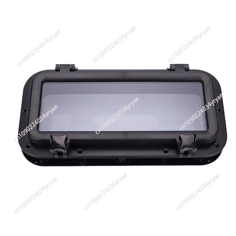 Yacht RV Porthole Sunroof Toolbox Lid Window Boat Window Rectangle Black