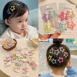 4 pz/set forcina per capelli da ragazza carina Color caramella stella a forma di goccia d'acqua fermagli per capelli per bambini accessori per capelli alla moda adorabili per neonate