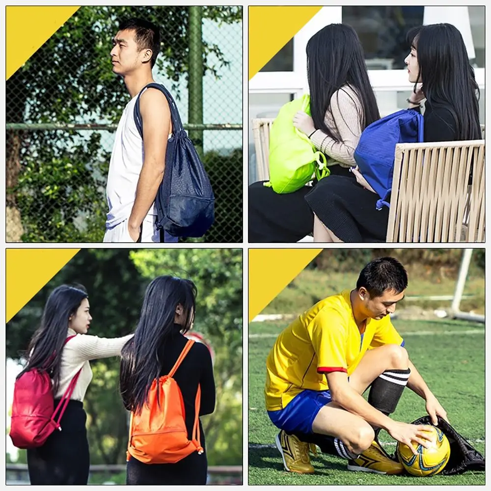 1Pcs Basketball Helmet Storage Sports Drawstring Pocket Outdoor Waterproof Oxford Fitness Backpack Folding Unisex Zipper Bag