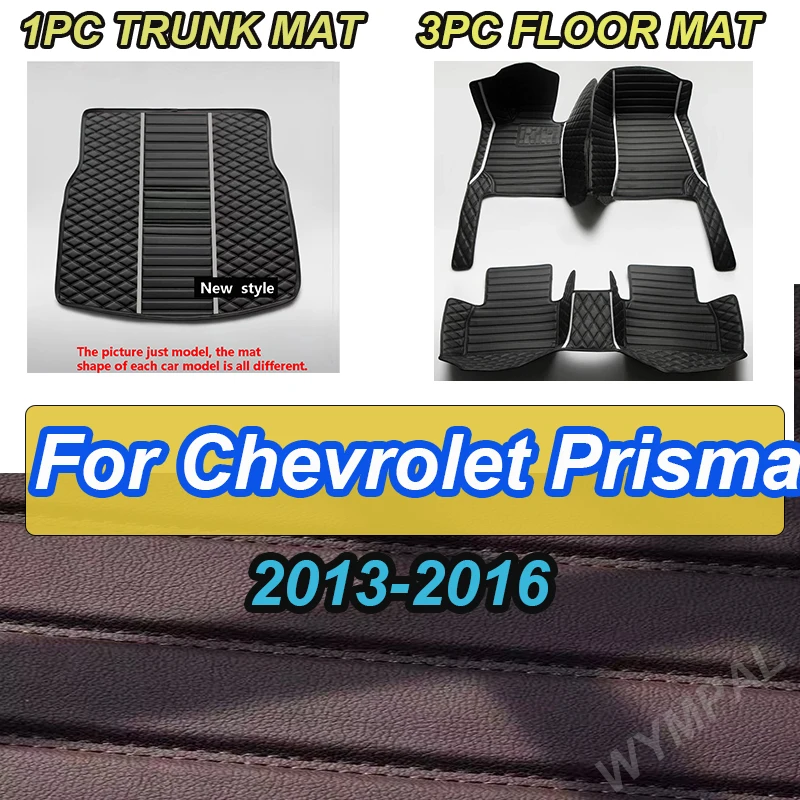 

LUXURY Car Floor Mats For Chevrolet Prisma 2013 2014 2015 2016 Auto Luxury Leather