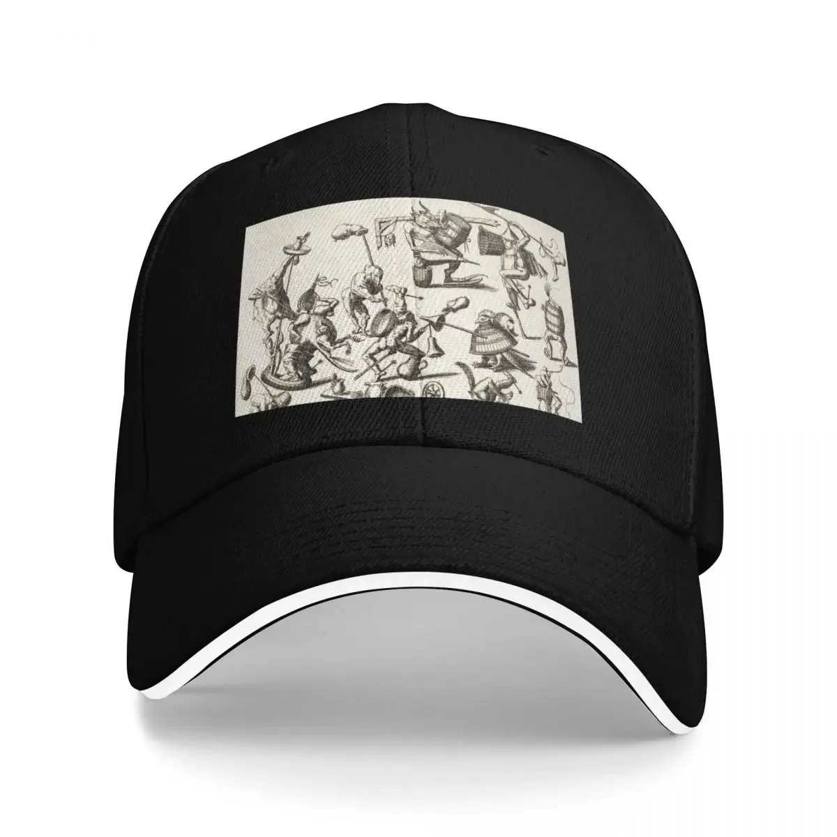 

HIERONYMUS BOSCH BESTIARY Black White Fantasy Figures,Monsters and Animals Baseball Cap Hat men Luxury man cap For Men Women's