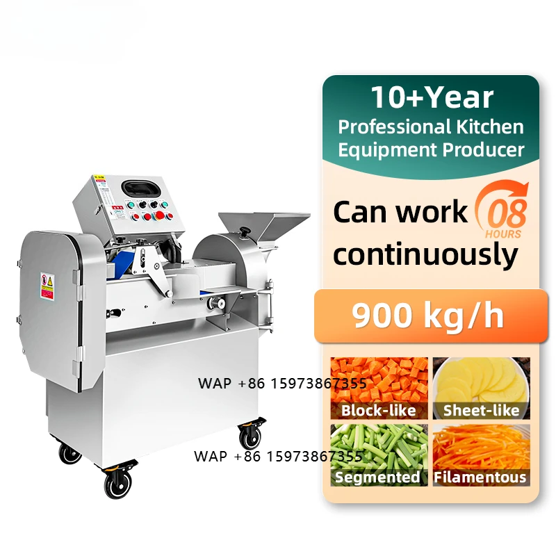 

Easy Clean Commercial Vegetable Cutter Machine Detachable Blade Fruit Slicer Dicer Electric Food Chopper For Catering Service