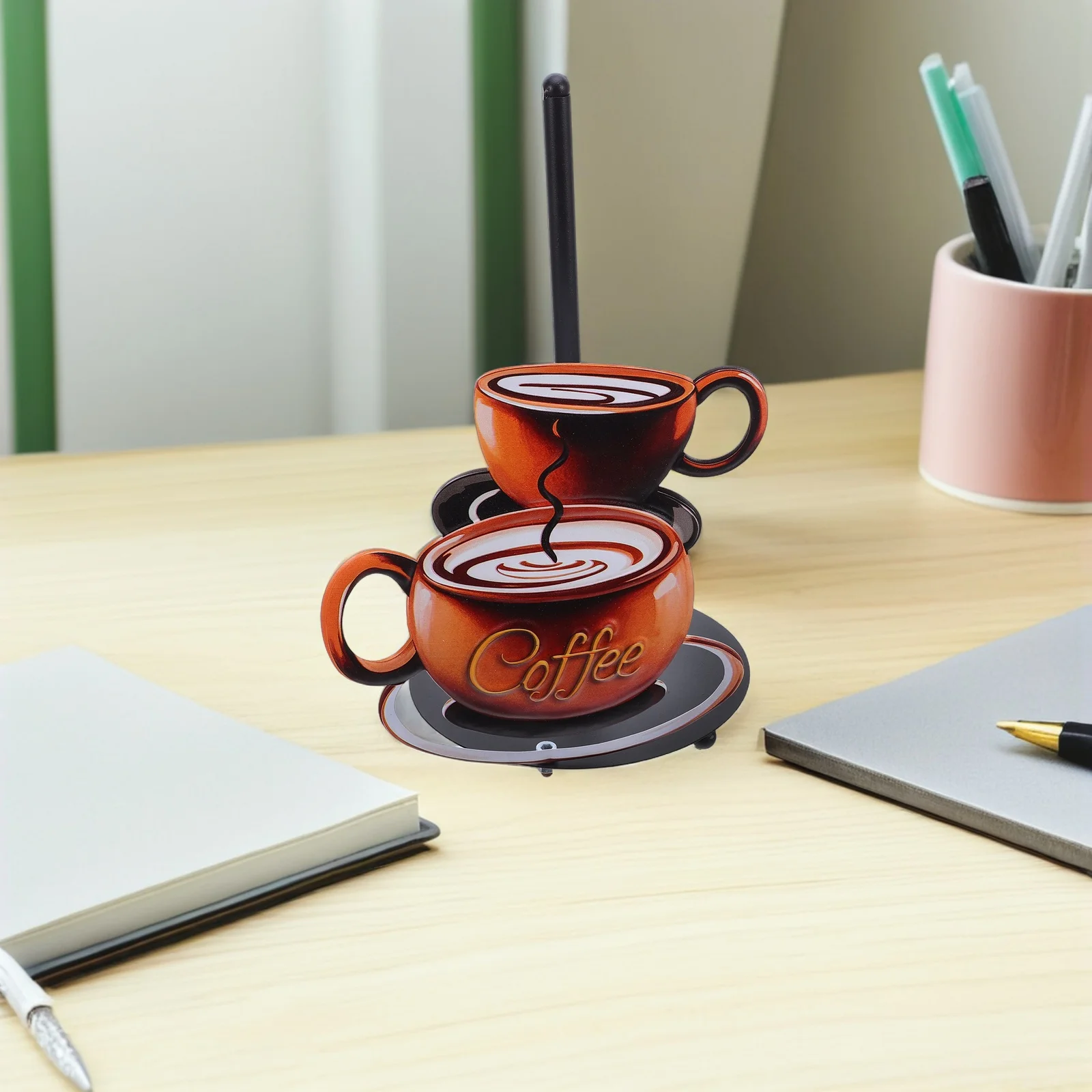 

Coffee Cup Paper Towel Holder Vintage Iron Stand For Kitchen Countertop Coffee Lovers Rustic Farmhouse Style Tissue