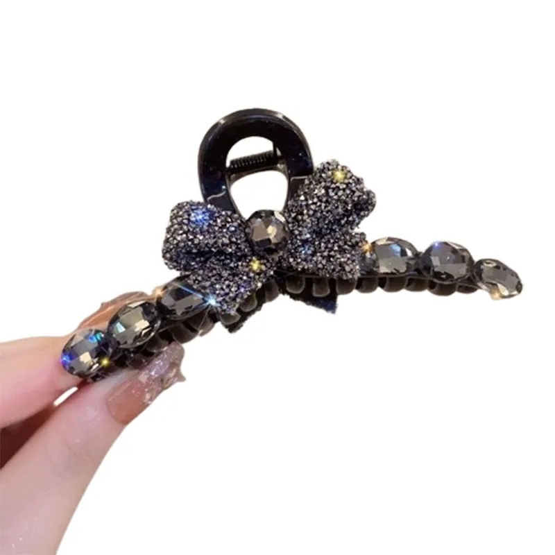 Korean Crysta Big bow Crab hair clips for girls hairpin woman hairstyles for long hair clip barrettes tiaras Shiny accessories