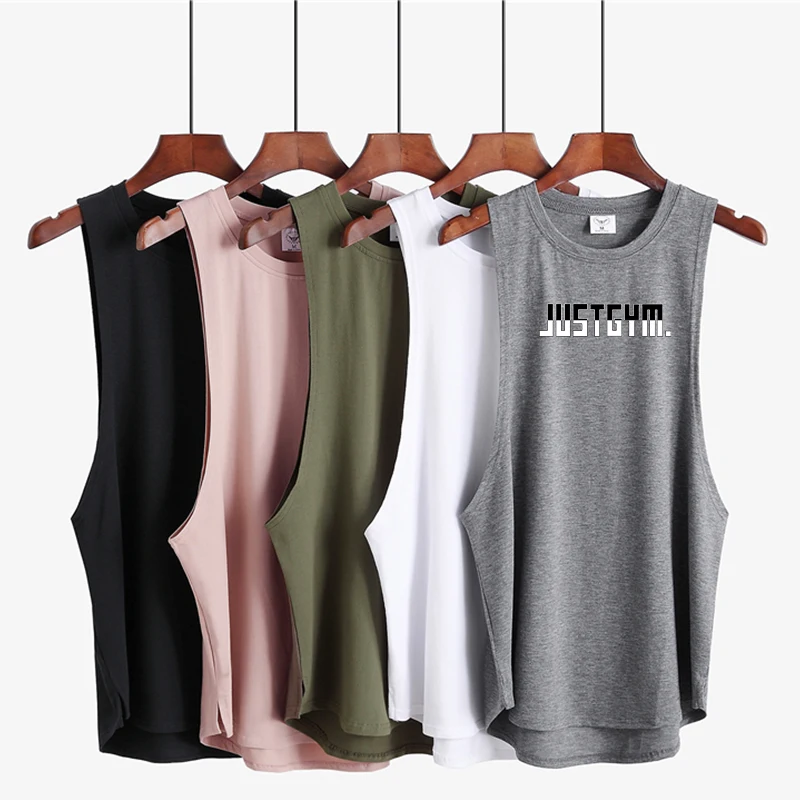 Camisetas sin mangas de algodón para gimnasio y Fitness para hombre, chalecos estampados, camisetas informales holgadas y transpirables para culturismo, verano