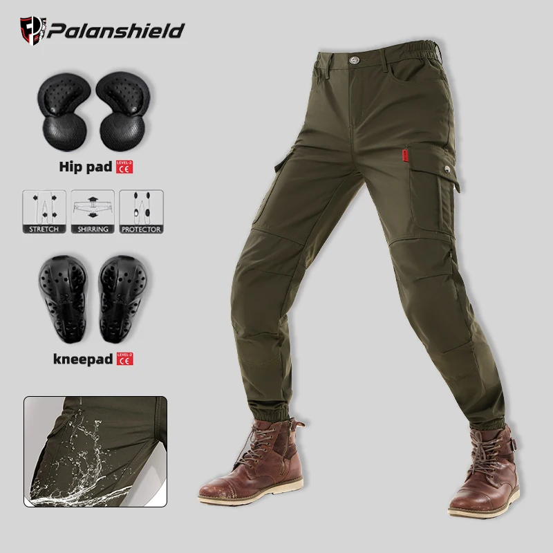 

New waterproof motorcycle pants Slim fit Trousers Riding Protective Summer Breathable Winter Warm with Hip pad and Kneepads