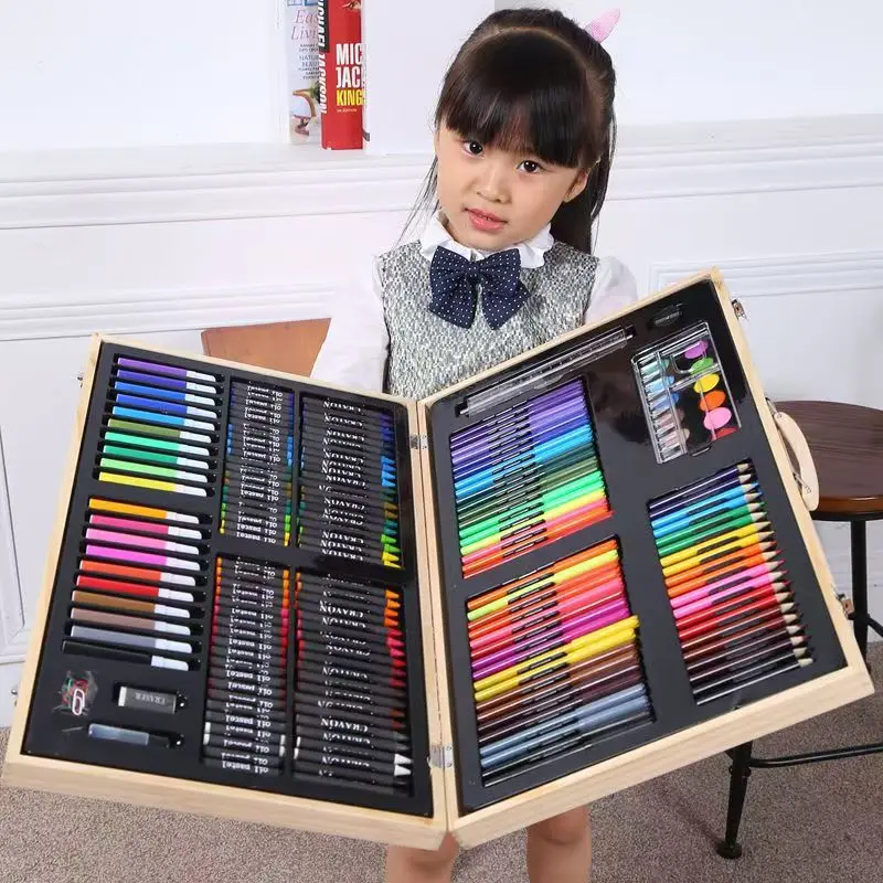 set-da-180-pezzi-di-pastelli-a-olio-matite-colorate-pennarelli-acquerelli-kit-per-pittura-e-disegno-regalo-di-natale-per-bambini