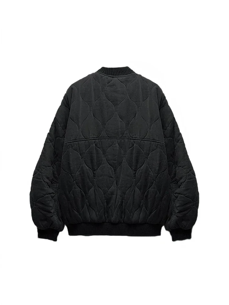 冬の新しい女性の快適なカジュアルアビエイタージャケットコートラウンドカラージッパーボタン長袖コートファッション暖かい女性ジャケット