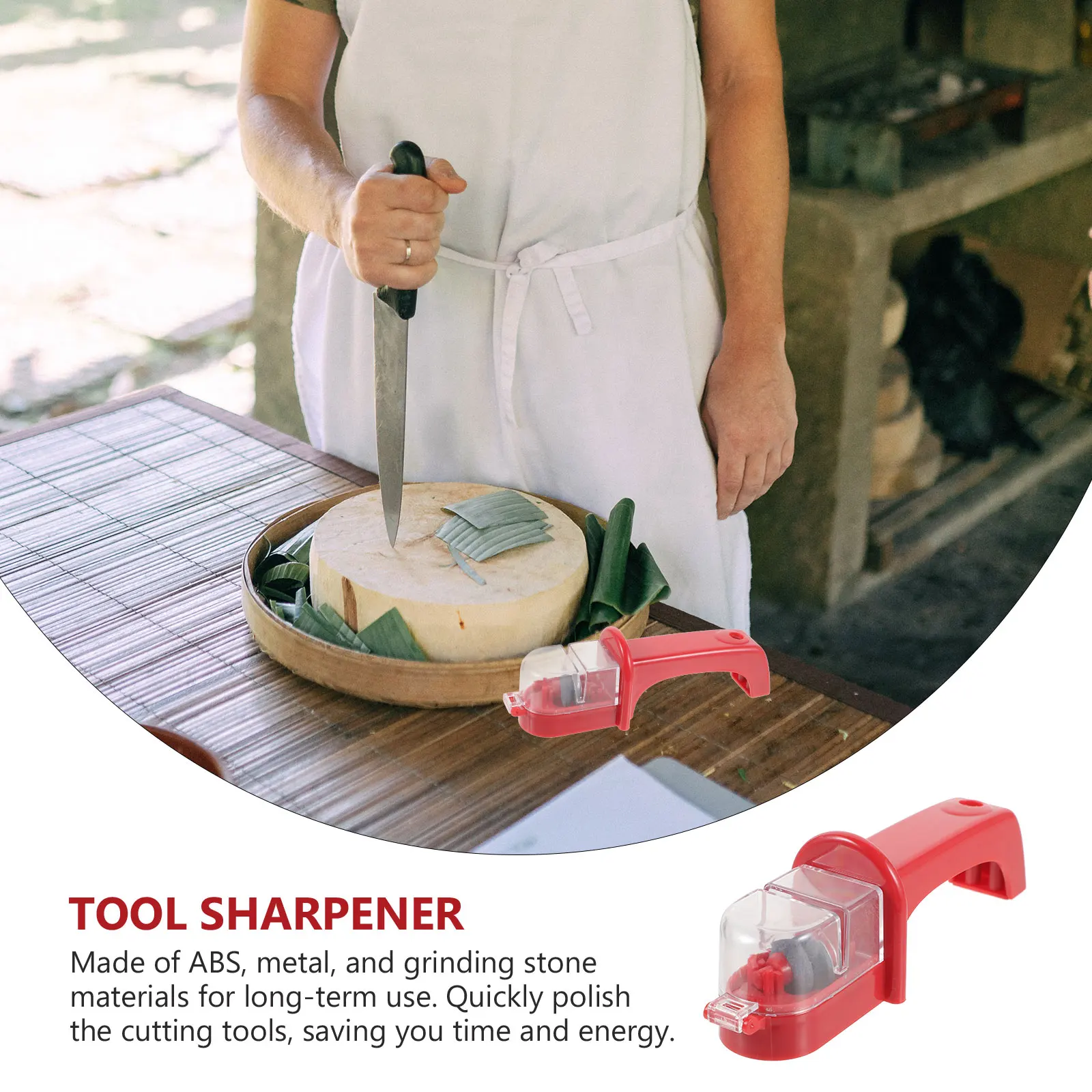 

Durable ABS Metal Household Cutter Sharpener Desktop Cutlery Sharpener Quick Easy Kitchen Sharpening Tool Tool Sharpeners