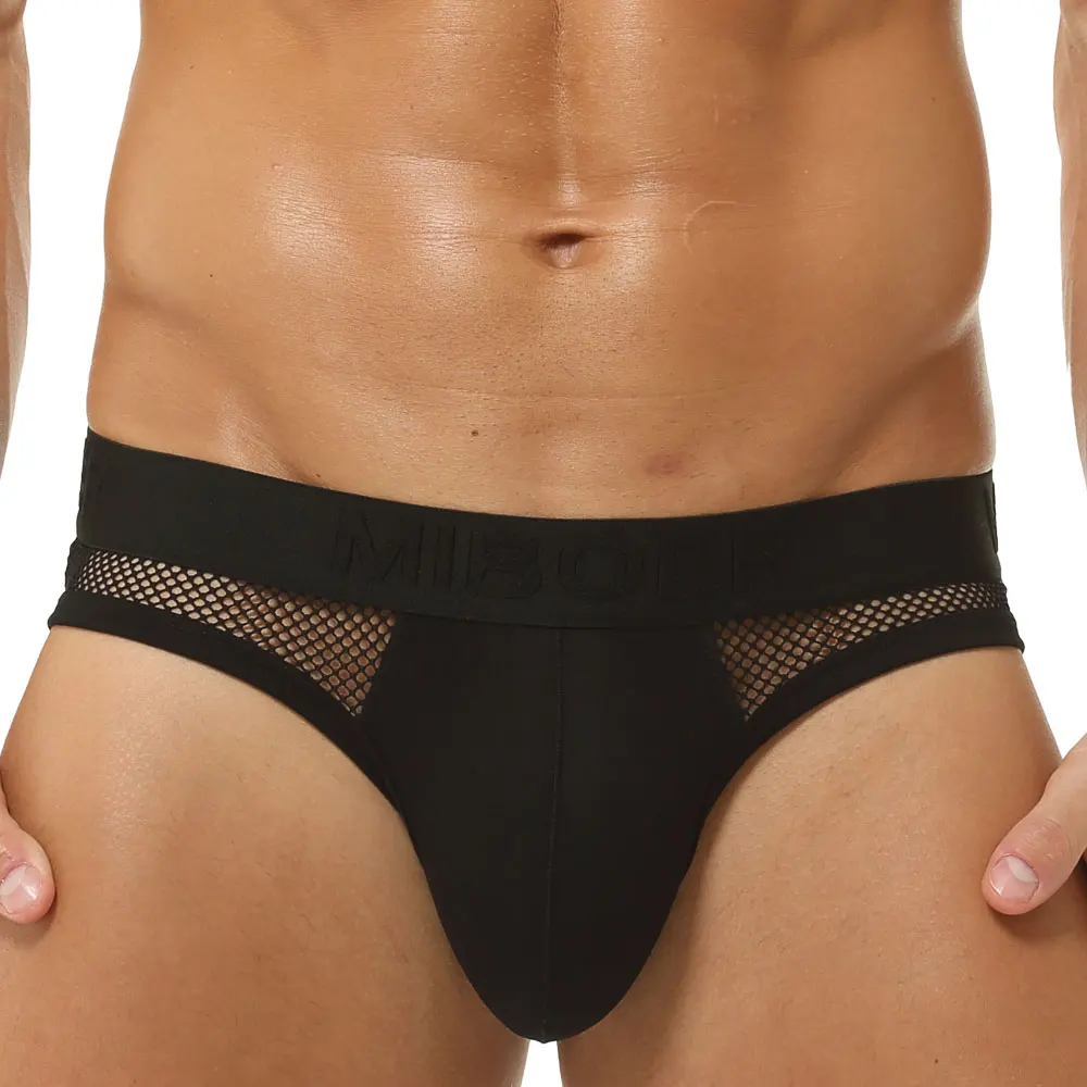 Men's Sexy High-Elastic Mesh Briefs Classic Black White Sports Low-Rise Gym Underwear Breathable Comfortable Athletic Fit Underw image 4