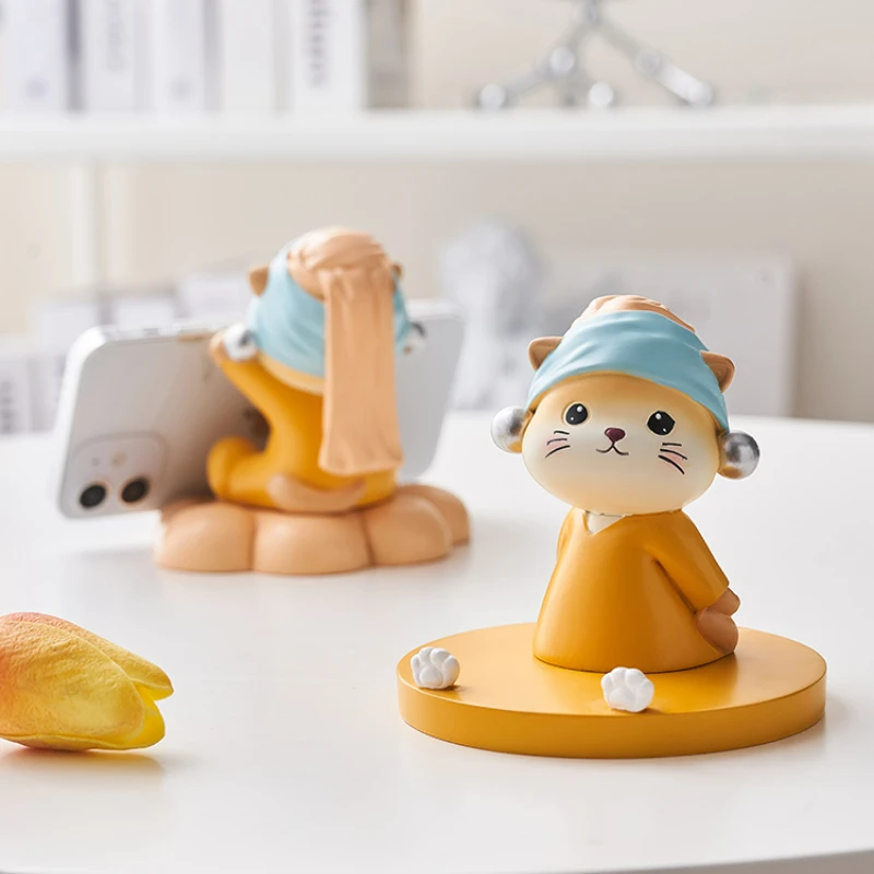 

Office Decoration Decorations Cute Cat Desktop Phone Support Decompress Cure Department Gift