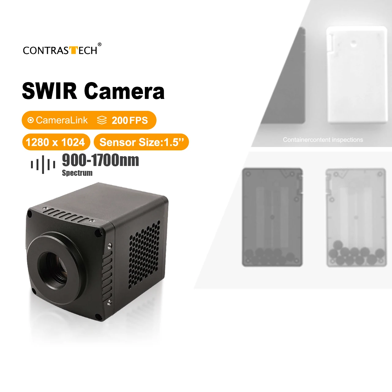 900–1700nm InGaAs SWIR Camera 640×512 726fps NIR Short Wave Machine Vision Scan Camera for Laser Beam Profiling CONTRASTECH