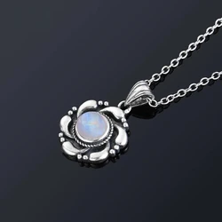 Natural Moonstone Silver Plated Jewelry Pendants Necklaces Kite Shape for Women Men Vintage Fashion Woman Pendants Hotsale