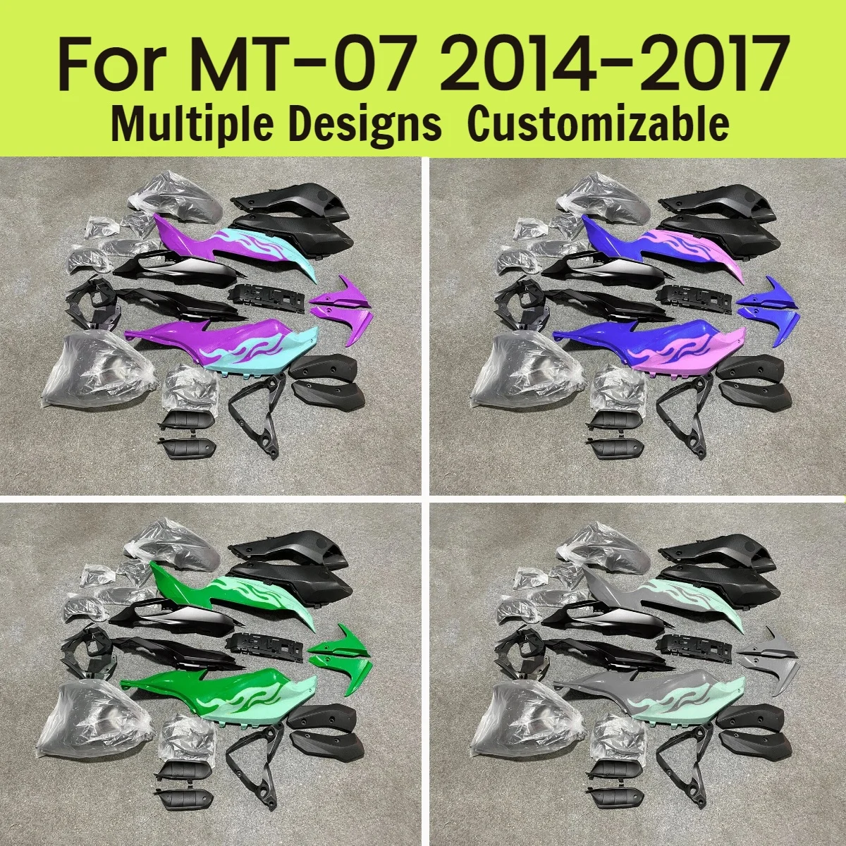 

MT-07 FZ-07 2014-2017 Full Fairing Set for Yamaha 636 MT07 FZ07 14-17 Injection Fairings Panel Kit Bodywork Motorcycle