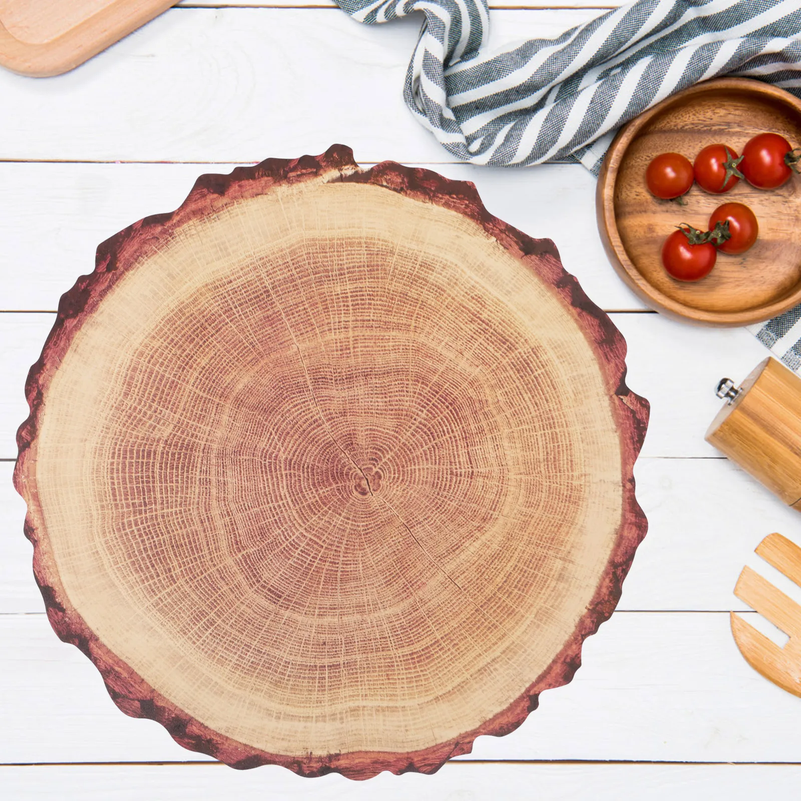 

4Pcs Tree Stump Plastic Cup Coasters Heat Resistant Round Mats Protective Table Coasters for Home Place Mat Coaster