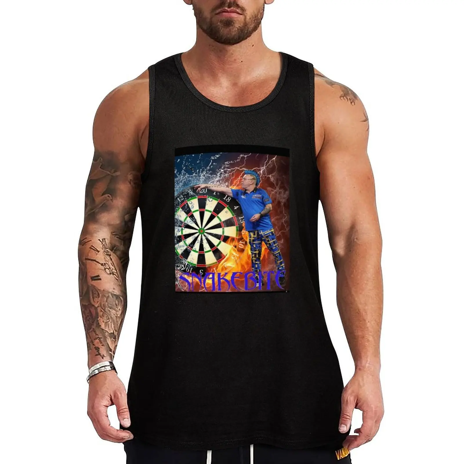 Peter Wright Snakebite Graphic Tank Top fitness t-shirt for man Body man mens gym clothes