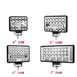 2szt 4-calowe 5-calowe 6-calowe listwy świetlne LED Offroad Spot Flood LED Światło robocze do ciężarówki Samochód Łódź Ciągnik 4x4 Atv Reflektory 12V 24V