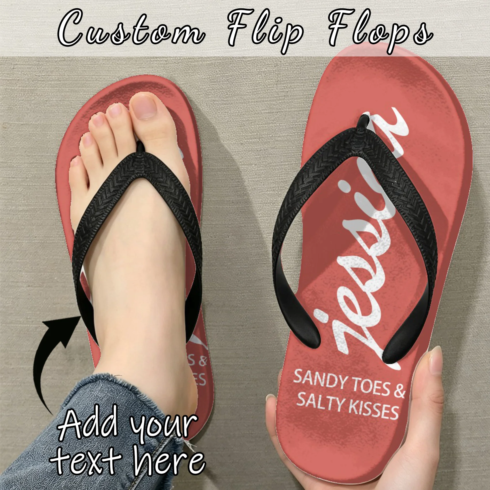 Custom Men's and Women's Funny Face Flip Flops Gift, Photo Flip Flops Gift, Face Flip Flops, Bridal , Wedding