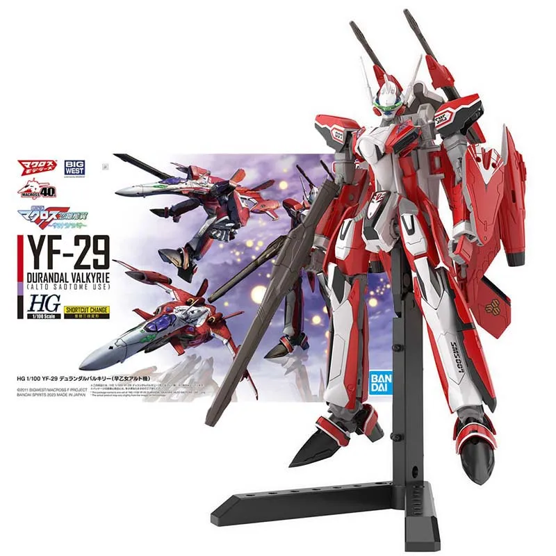 Bandai Figure Macross F Anime Figures HG 1/100 YF-29 Durandal Valkyrie Alto Sadtdme Collection Model Action Figure Children Toys