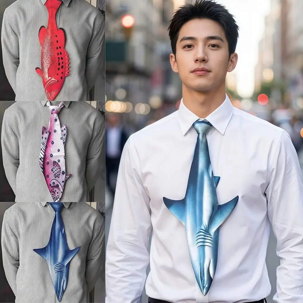 gravata-masculina-3d-em-formato-de-peixe-com-estampa-de-gatinho-tecido-acetinado-realista-e-criativa-para-festas-e-casamentos