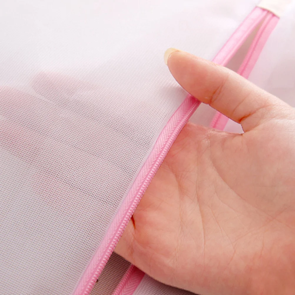 

6pcs Laundry Mesh Bag Set Foldable Washing Bags For Delicates Socks Bras Jeans Shirts Pants L Sizes White Black Polyester