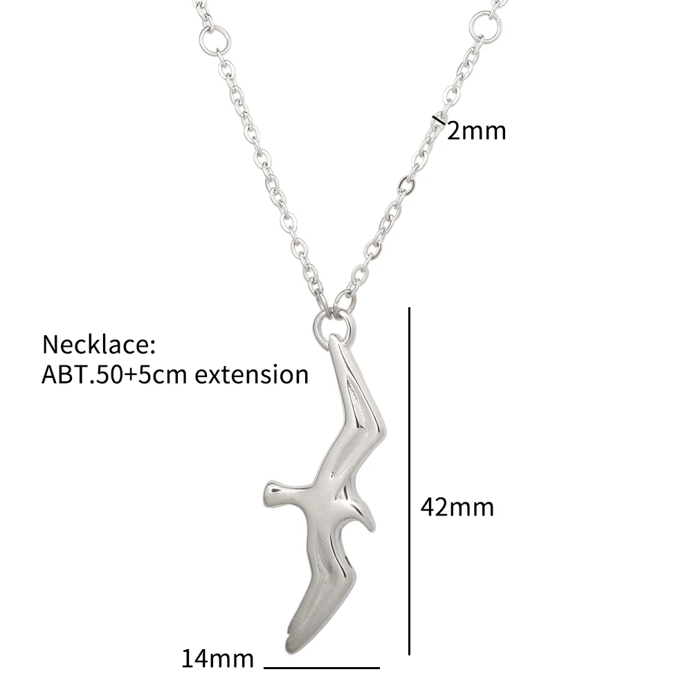 Trend ige Edelstahl t s Möwe Anhänger Halskette Vogel Charm Kette Halskette für Frauen Männer Paar Schmuck – Detail 3