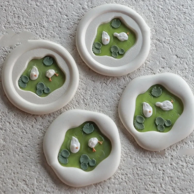 Selo di cera in ottone con anatra carina irregolare, testa di timbro, puzzle personalizzato, design in rilievo, incisione, timbro di cera sigillante per busta, lettera