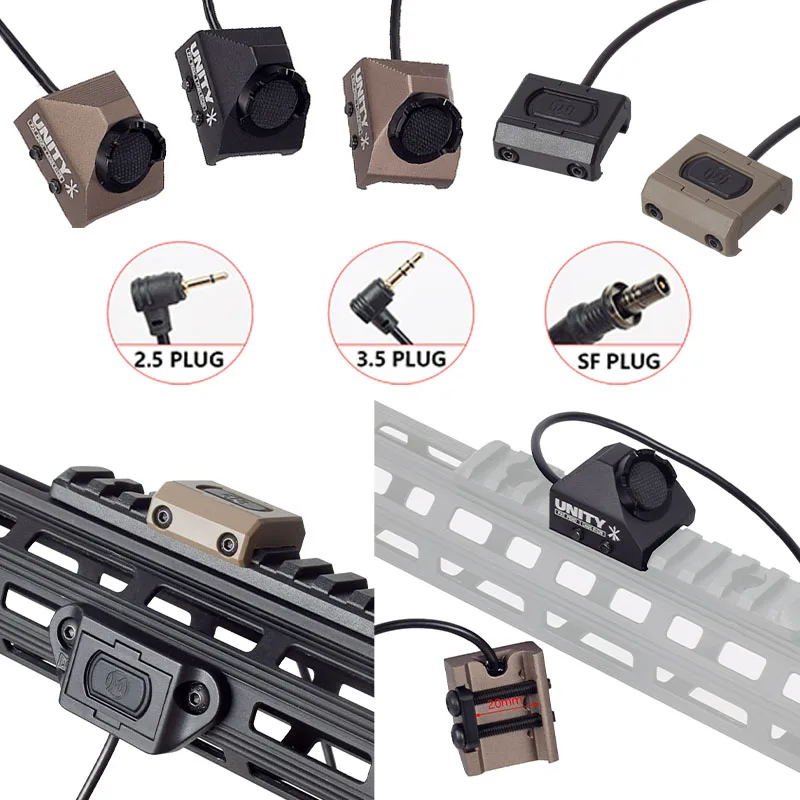 

Surefire M300 M600 UNITY Remote Pressure Switch Button 2.5/3.5mm/SF Plug Mlok Keymod 20mm Rail DBAL-A2 PEQ15 Laser Flashlight