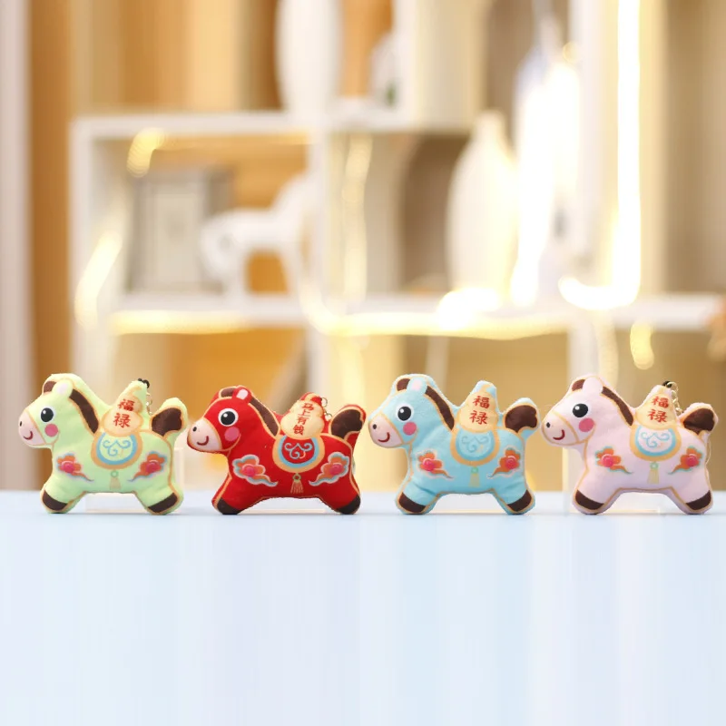 

Horse Year mascot plush toy, cute horse figurine, lovely doll, Chinese style girl gift, bag pendant