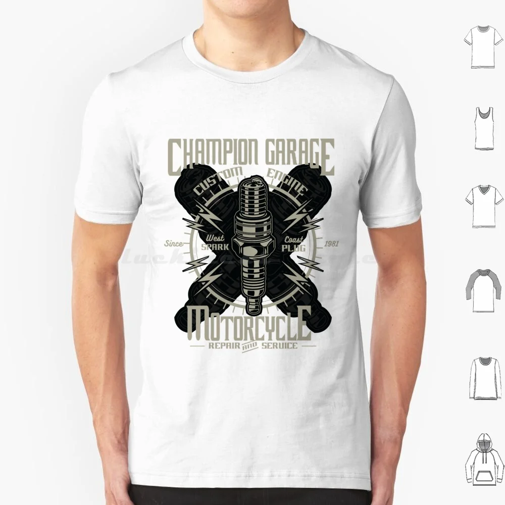 Garage-Custom Engine Motorcycle T Shirt 6xl Cotton Cool Tee Motorcycle Motocross Dirt Bike Motorbike Biker Dirtbike Racing Ride
