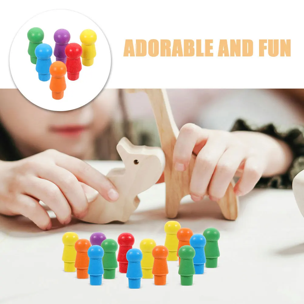 120 pezzi di dama cinesi colorate pezzi di gioco in legno figurine carine giochi da tavolo accessori picchetti da gioco di ricambio