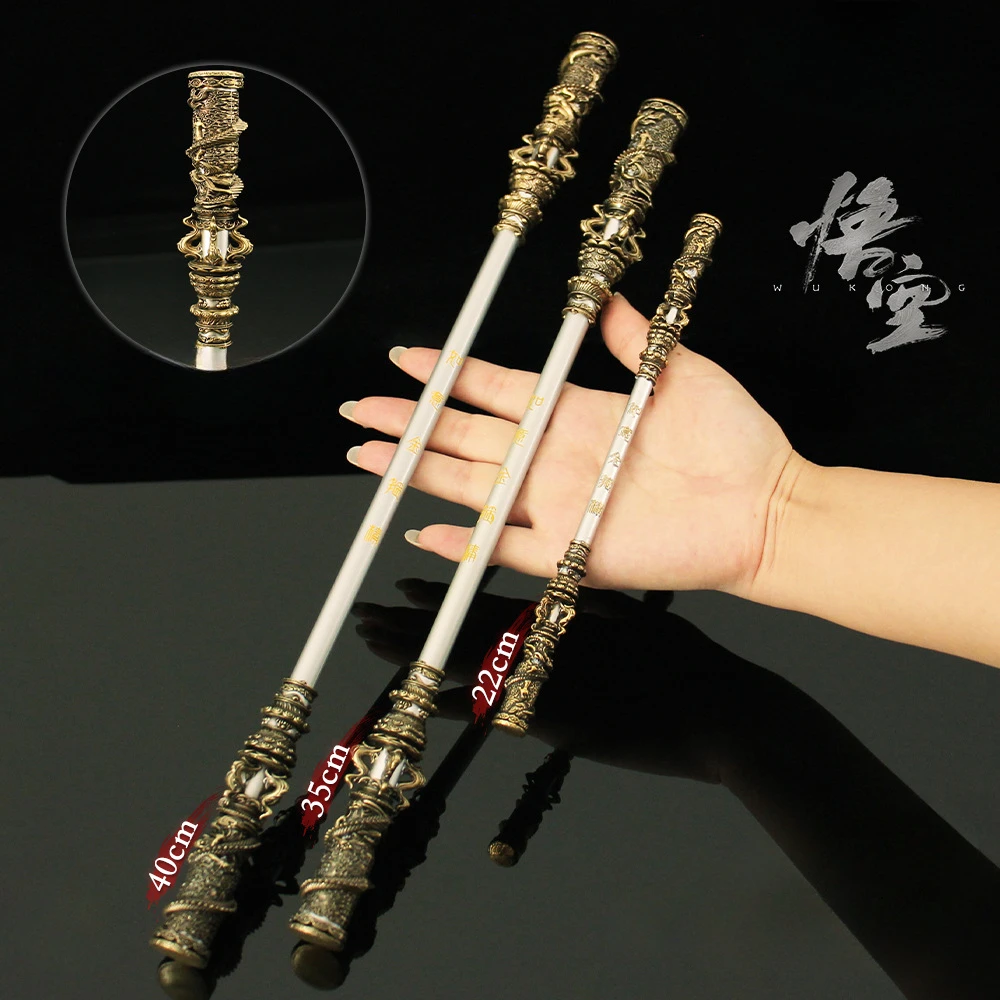 Black Myth: WuKong Weapon Monkey King Golden Cudgel Game Anime Metal Hollow Relief Weapon Model Ornament Crafts Gifts Toys Boys