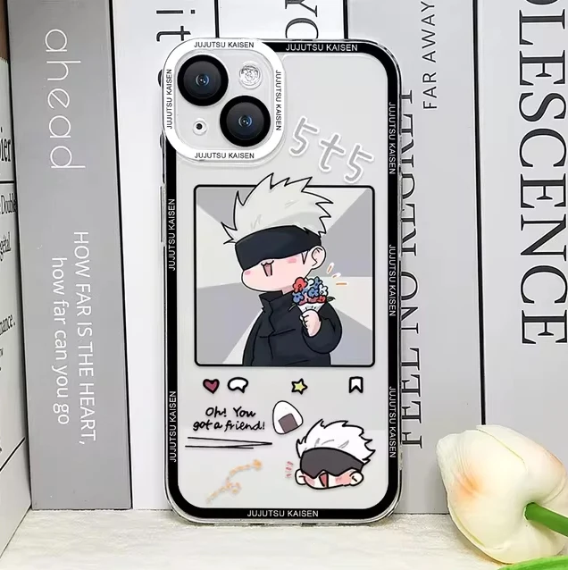 Cute Jujutsu Kaisen Anime Soft Silicone TPU phone Case for iPhone 15 14 Plus 13 12 11 X XS XR Pro Max Mini 8 7 6 6S Plus