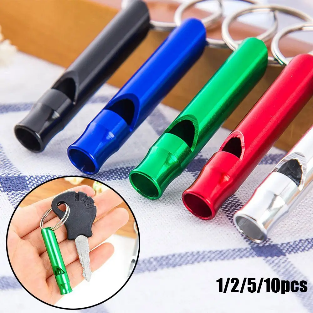 1/2/5/10pcs Aluminum Outdoor Camping Hiking Training Accessories Survival Whistle Emergency Whistles EDC Tools