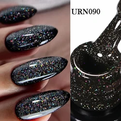 UR SUGAR-Verhéritage à ongles gel semi-continu, Soak Off UV LED, Verhéritage à ongles pailmétrage, Verhéritage à ongles noir et rouge, Base de manucure, Top Coat, 7.5ml