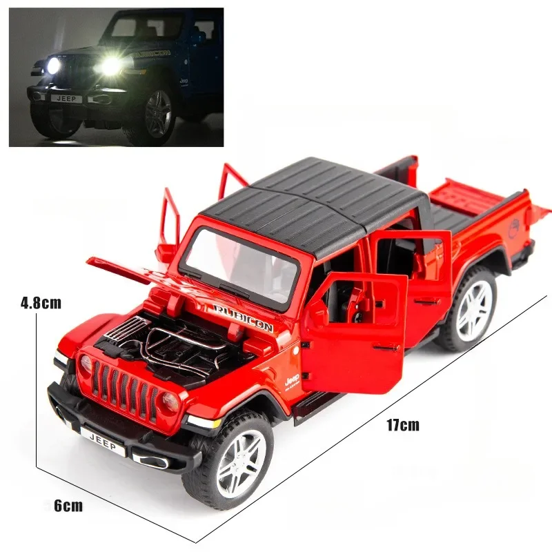 Simulation 1:32 Scale Jeep Rubicon Off Road Car Model Sound and Light Kids Boys Car Toy Gift Collective Metal Voiture Miniature