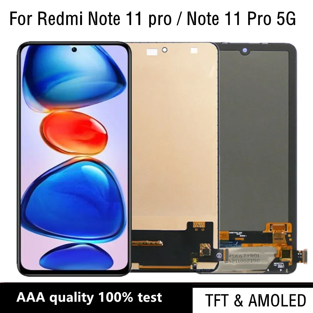 

6.67 " For Xiaomi Redmi Note 11 Pro 5G LCD Display Digital Touch Screen 2201116TG, 2201116TI