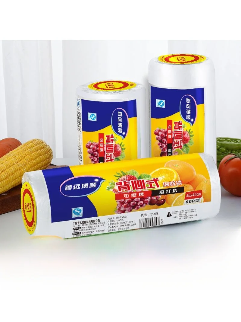 Saco de Conservação de Alimentos em PE para Uso Doméstico, Saco Estilo Colete para Geladeira e Micro-ondas, para Armazenament...
