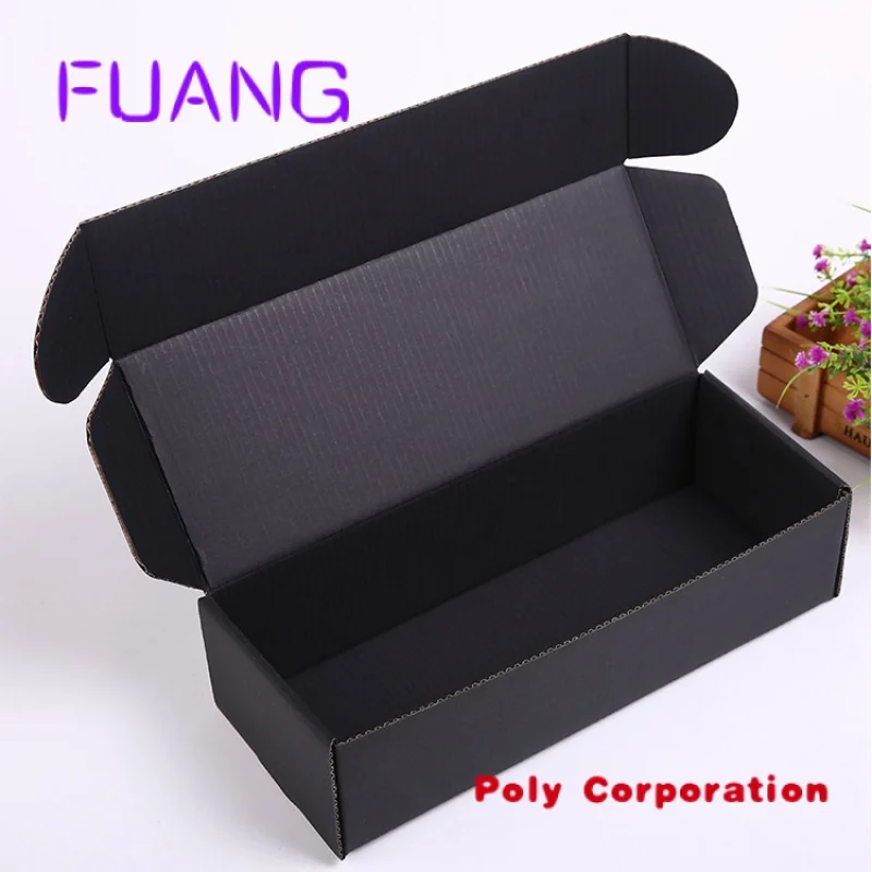 

Custom Wholesale customized logo recycled matte printing paper boxes black corrugated cardboard carton mapacking box for small