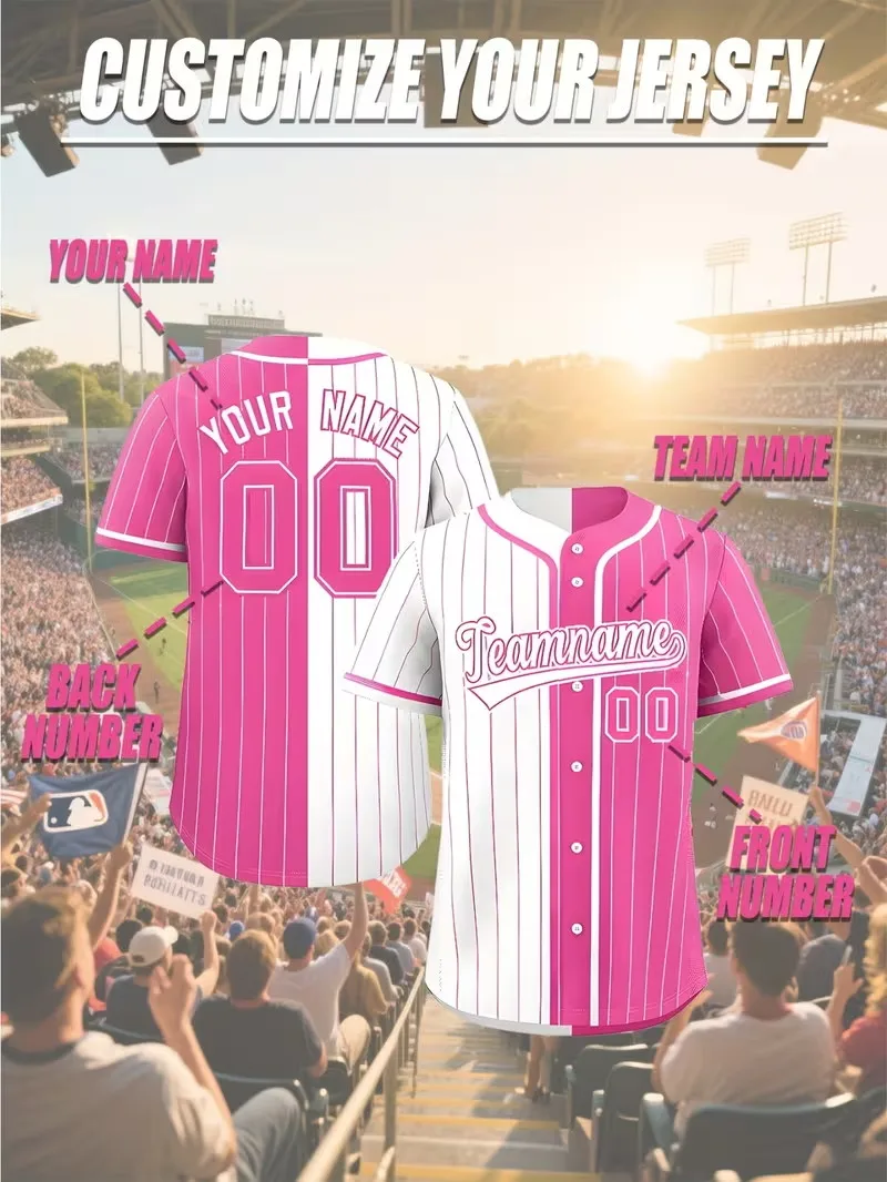 Custom Personalized Team Name Front Back Name Number Baseball Jersey for men women Button Down Full Sublimation beach shirts