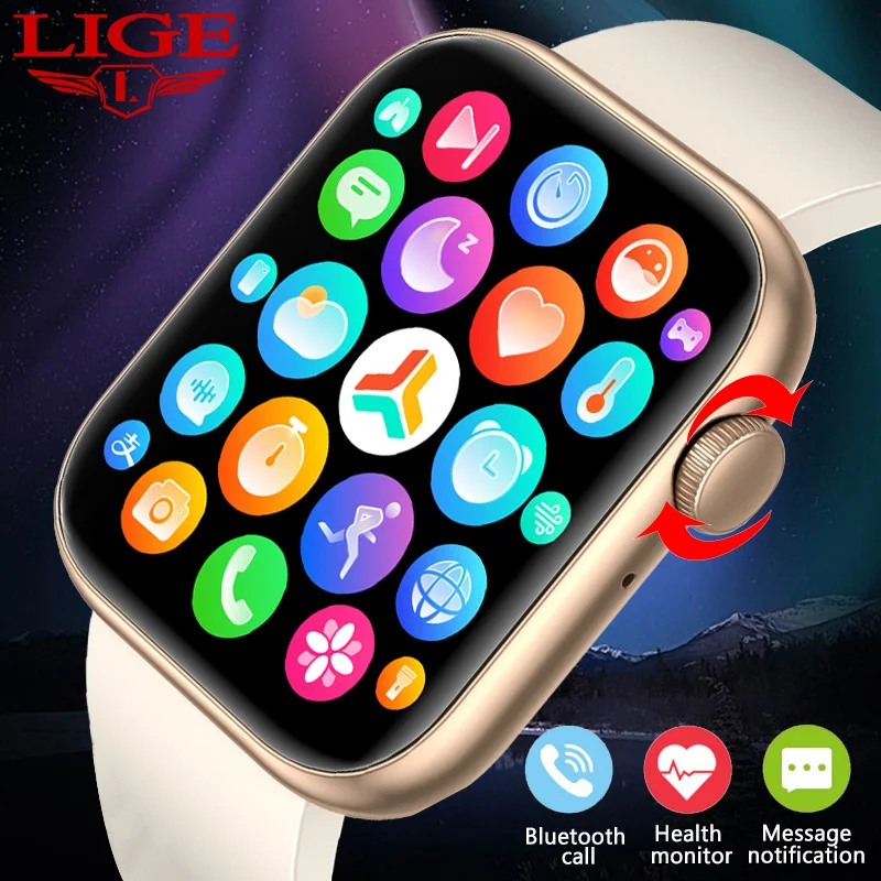 

LIGE New Women Smart Watch 1.85 Full Touch Bluetooth Call Smart Wristwatch Body Temperature Watch Sports Bracelet Men Smartwatch