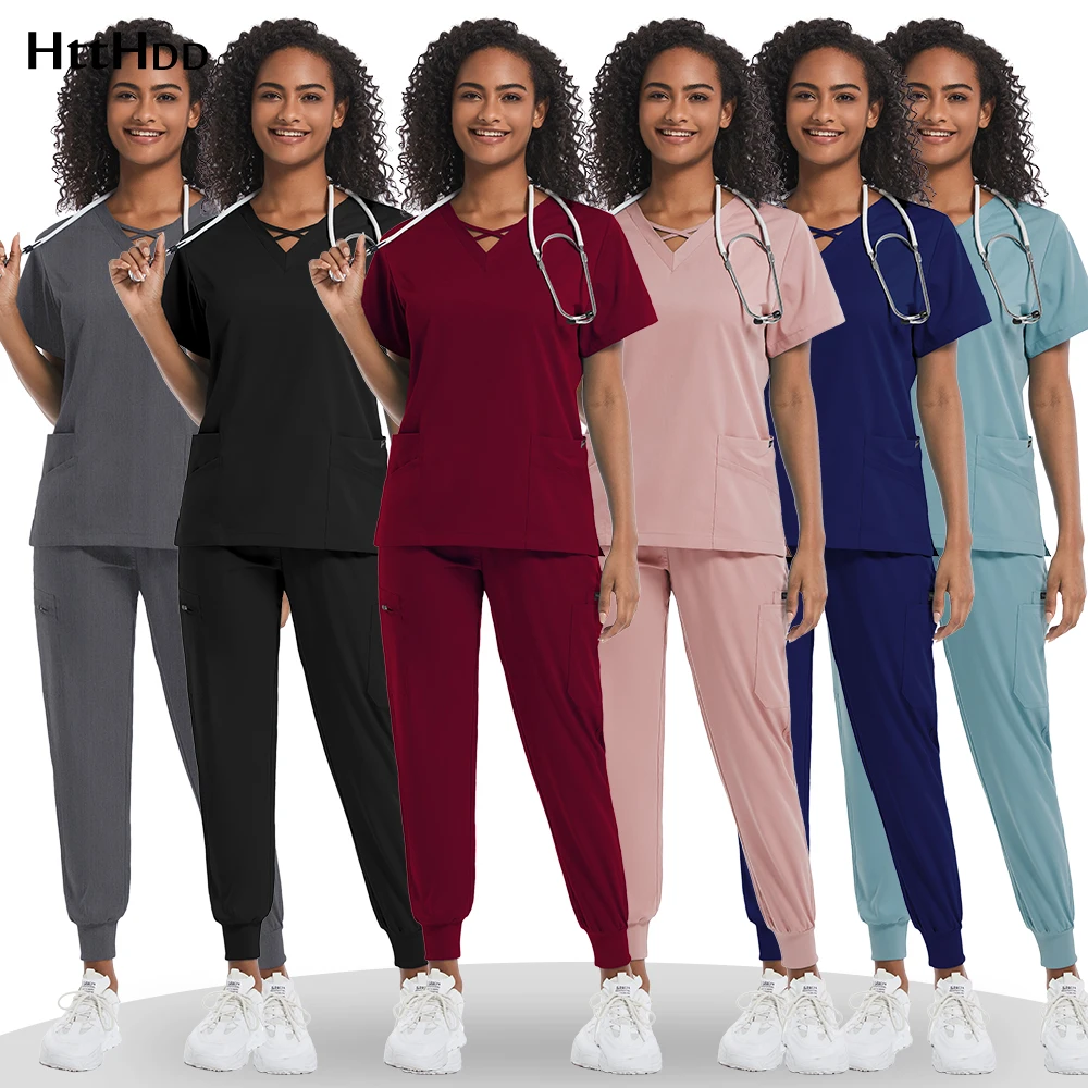 

Medical Surgical Multi-color Scrubs Nursing Medical Uniform Hospital Comfortable Summer Doctor Work Clothing Spa Uniforms Women