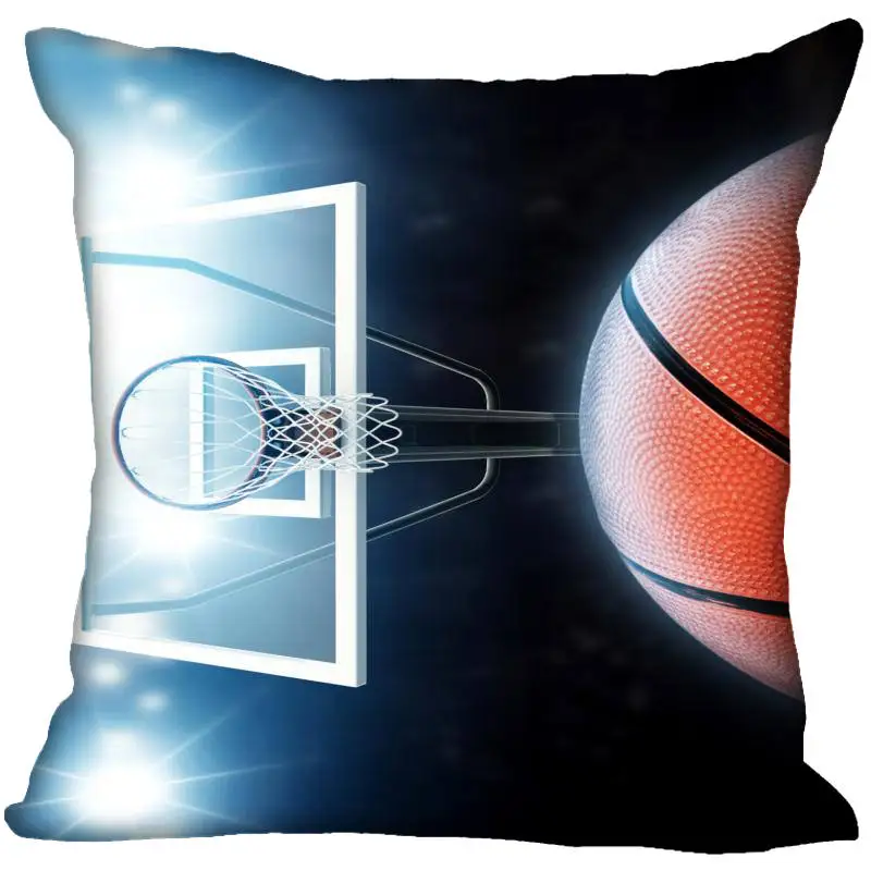 Basketball Printed Pattern Square Polyester Zipper Waist Cushion Pillowcase For Home Living Room Sofa Decorative