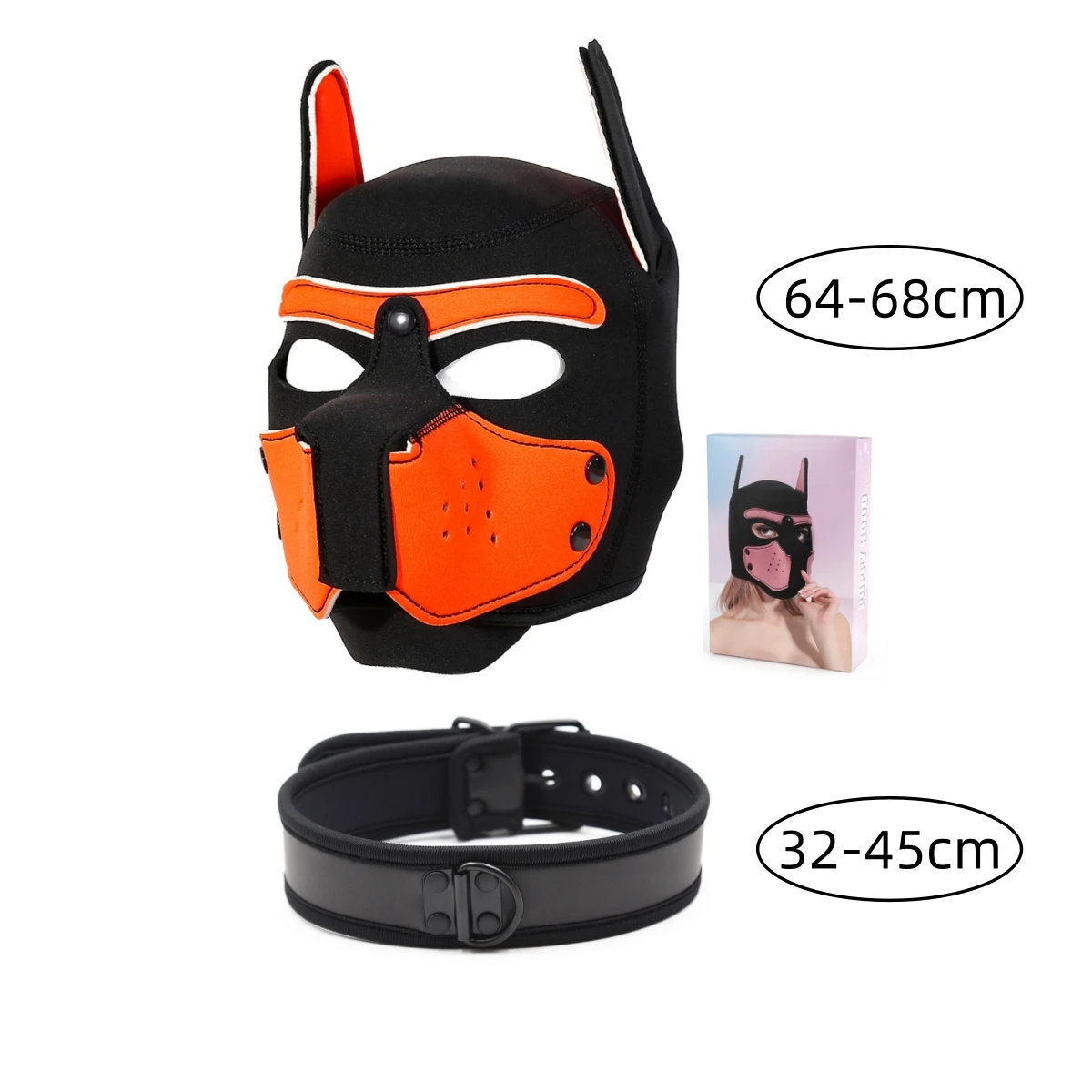 Casais animal homem mulher roleplay jogo filhote de cachorro cosplay e máscara de cachorro sexy rosto cheio cabeça capuz com colar ajustável traje exótico