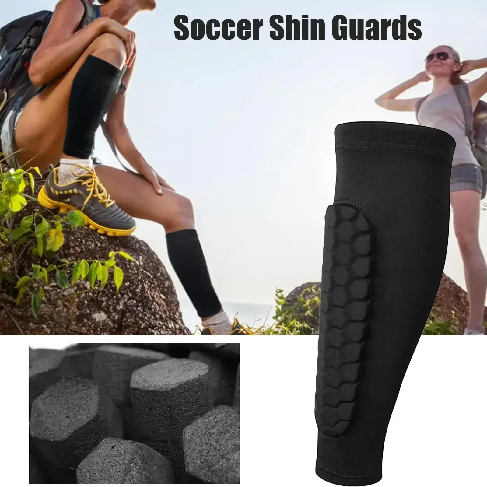 Protège-tibias de football en accent d\'abeille, leggings ShiPublSports, protège-jambes, équipement de protection, 1PC