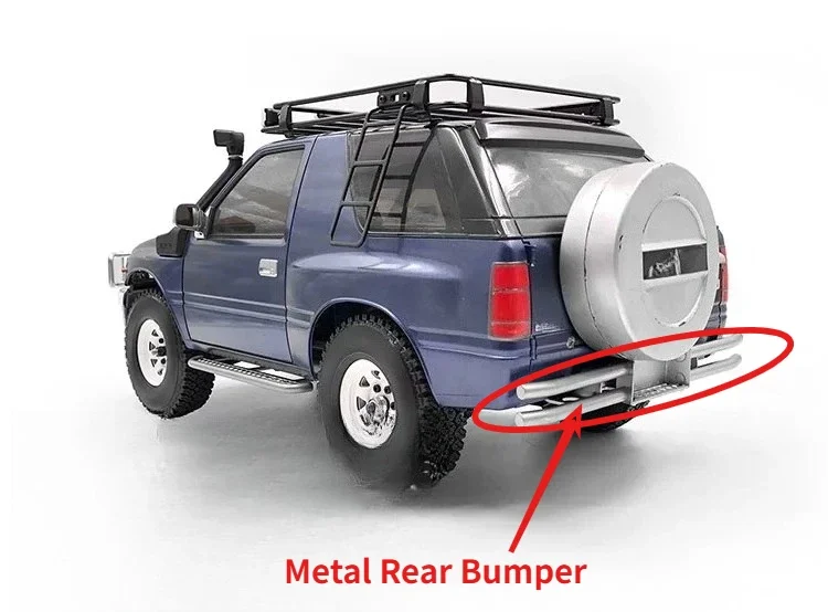Simulation Metal Rear Bumper 1/10 For Tamiya CC01 RC Crawler Isuzu Mu Shell Heavy Duty Anti Impact Upgrade Mod Decor Accessories